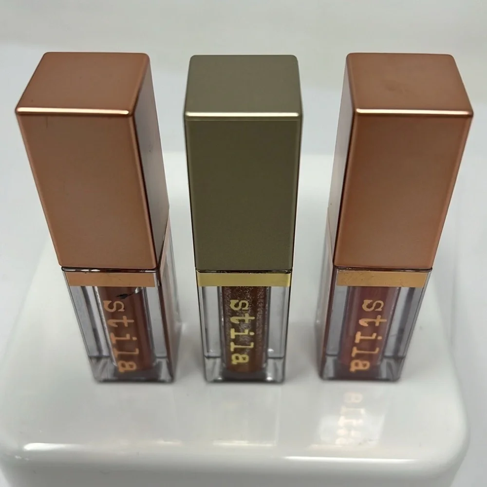 Set of 3 Stila Shimmer & Glow Liquid Eye Shadows Jezebel, Bronzed Bell